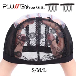 Wig Net Cap Weaving Caps 1pcs Ventilated Wig Cap With 2pcs Wig Combs Hair Clip Wig Making Accessories Dome Mesh Cap Making Tools