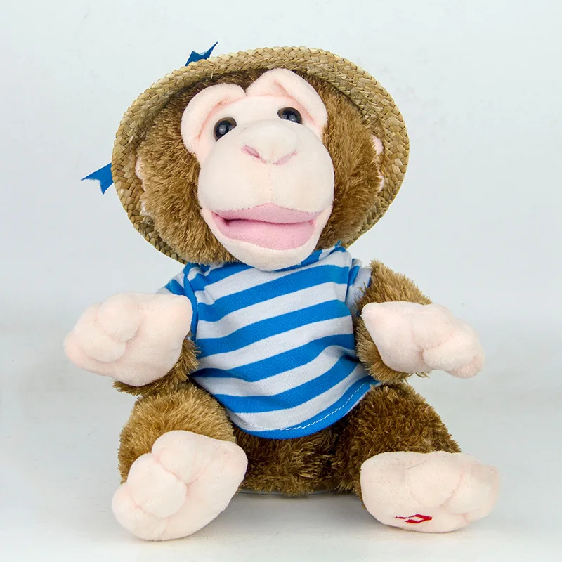 Hat Monkey Electric Plush Toy Dancing Singing Monkey Singing And Moving Toy Straw Hat Monkey