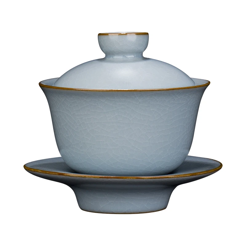 |Clock home your kiln kiln tea set large open tureen tea cup a cicada ice blue glaze day three kung fu tea bowls