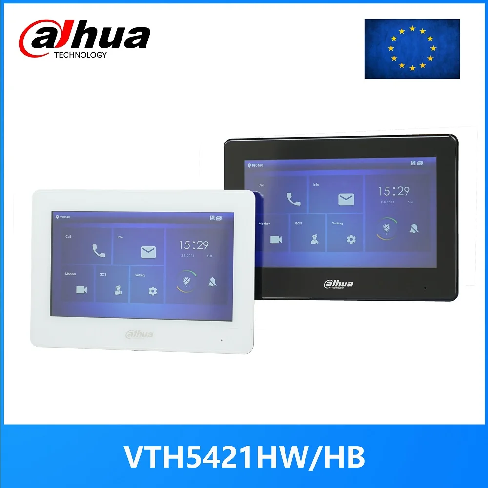 Dahua multi-language VTH5421HW VTH5421HB 802.3af PoE 7-inch Indoor Monitor,IP doorbell, Video Intercom monitor,SIP version