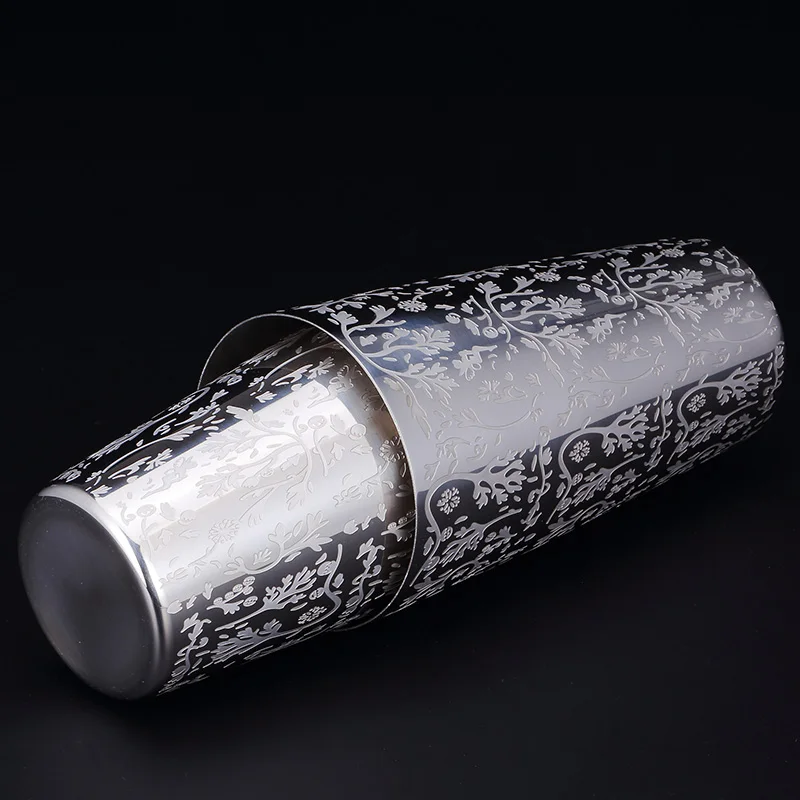 550ml/850ml Engraving Stainless Steel Cocktail Boston Bar Shaker Bar tool