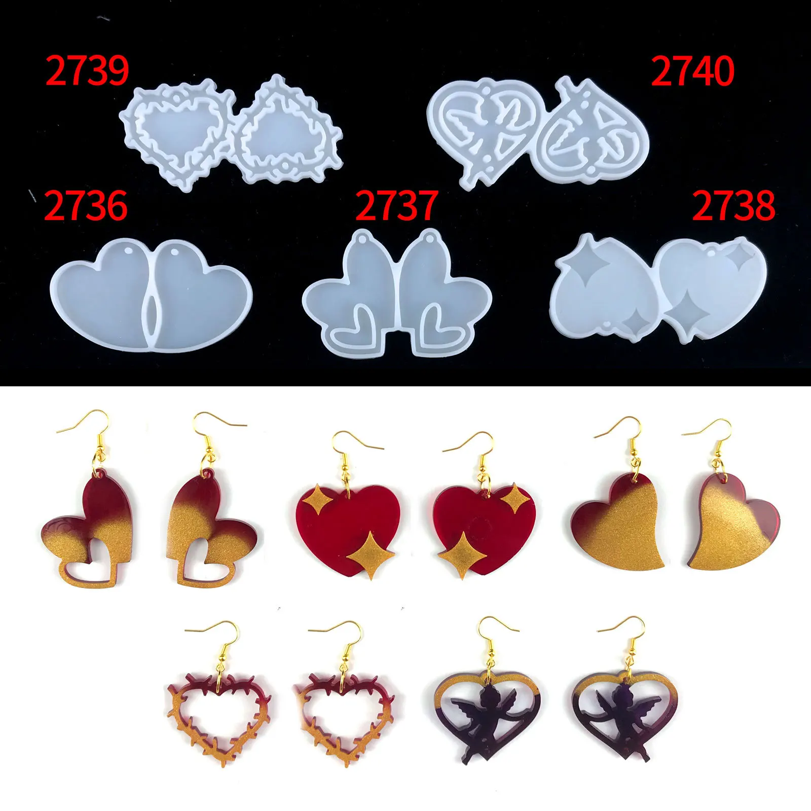 

Crystal Silicone Mold DIY Earrings Jewelry Pendants Decorate Keychain Silicone Mould For Resin Christmas Gift