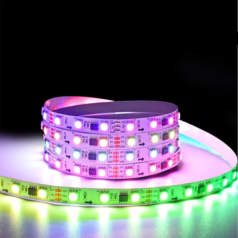 WS2811 RGB Led Strip Light ; 5050 SMD Addressable LED Tape ; 30 60 LEDs Eksternal 1 IC Control 3 Leds ; DC12V WS2811 Led Lights