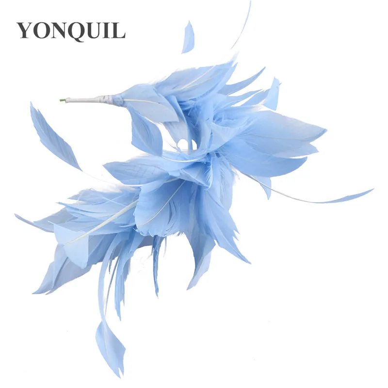 New Beautiful Turkey Feather Wedding Corsages Feathers Craft For Headdress DIY Hat Fascinator Decor Accessories Length 25CM