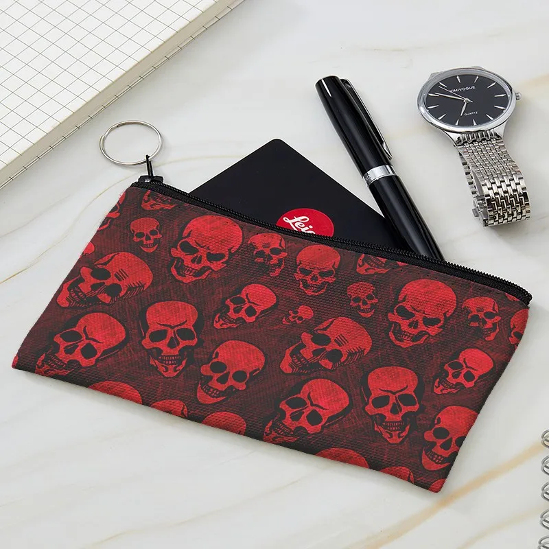 NEW Women And Men Fashion Halloween Funny Coin Purse Lady Girls Money Pouch Lipstick Air Cushion Canvas Bag With A Zipper Wallet