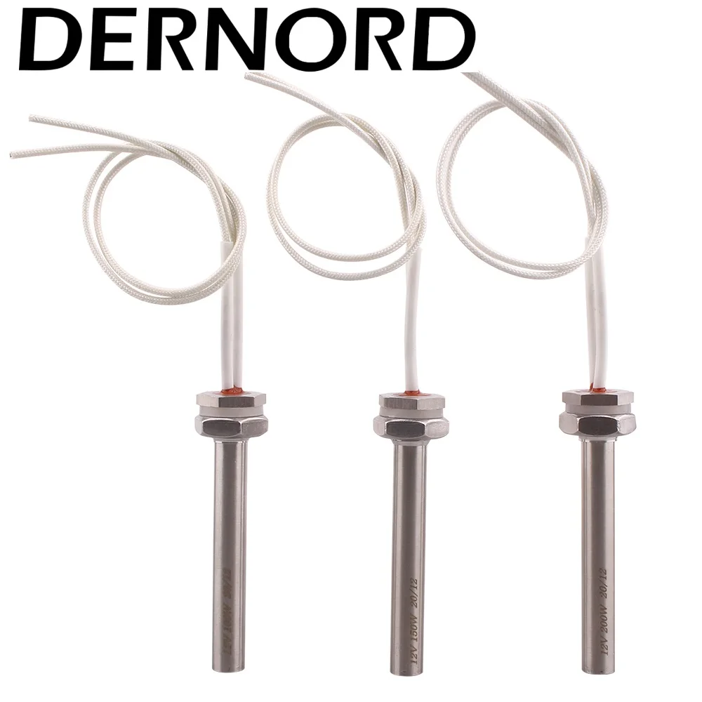 DERNORD DC Immersion Heater 12V/24V/36V/48V Cartridge Heating Element M16 Water Heater SUS304 100W 150W 200W 300W