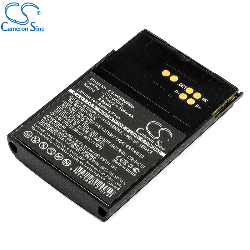 CameronSino Battery for Vocera Communications Badge B1000 fits Vocera 230-000532 Medical Replacement battery 800mAh/2.96Wh 3.70V