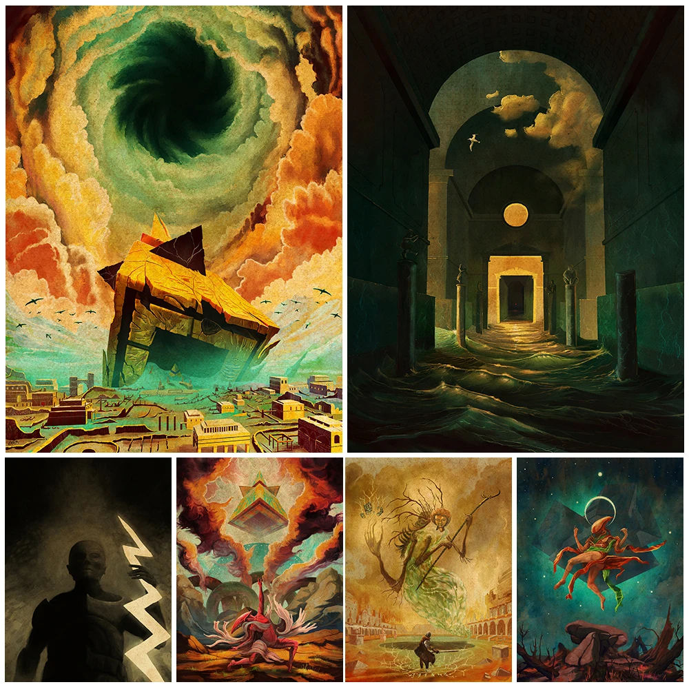 Surreal Abstract Art Poster And Prints Science Fiction Alien Biological Wall Art Canvas Painting Vintage Poster Print Home Decor
