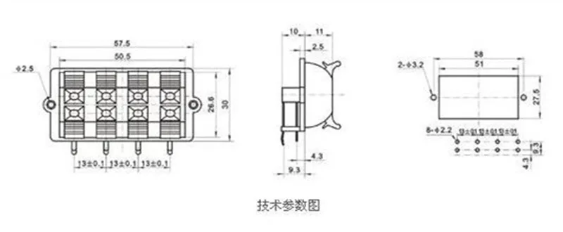 Clip de cable amplificador de altavoz WP de 8 bits, terminal de Audio, clip de cable de bocina, WP8-3, luz LED, 2 unids/lote