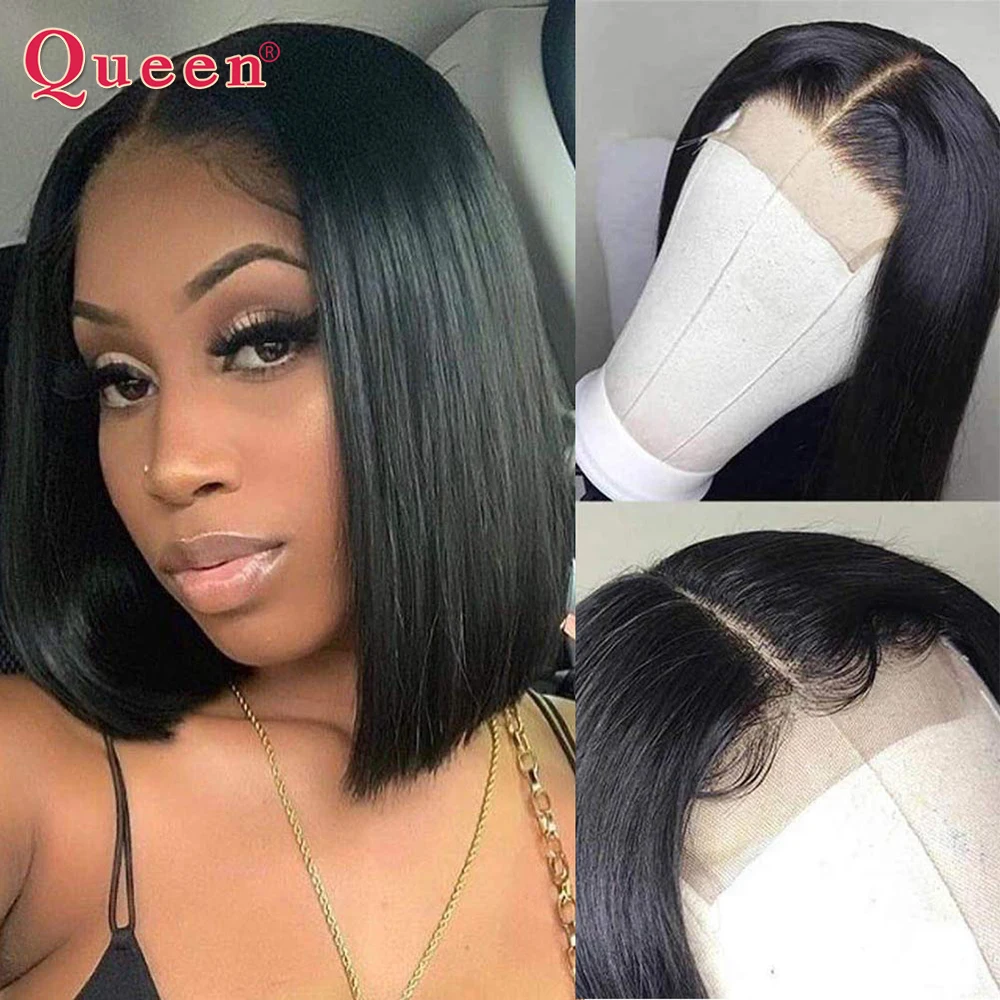 

Short Bob Human Hair Wigs 4*1 T Part Lace Closure Human Hair Wigs Brazilian Straight Bob Human Hair Wigs For Women Queen Hair