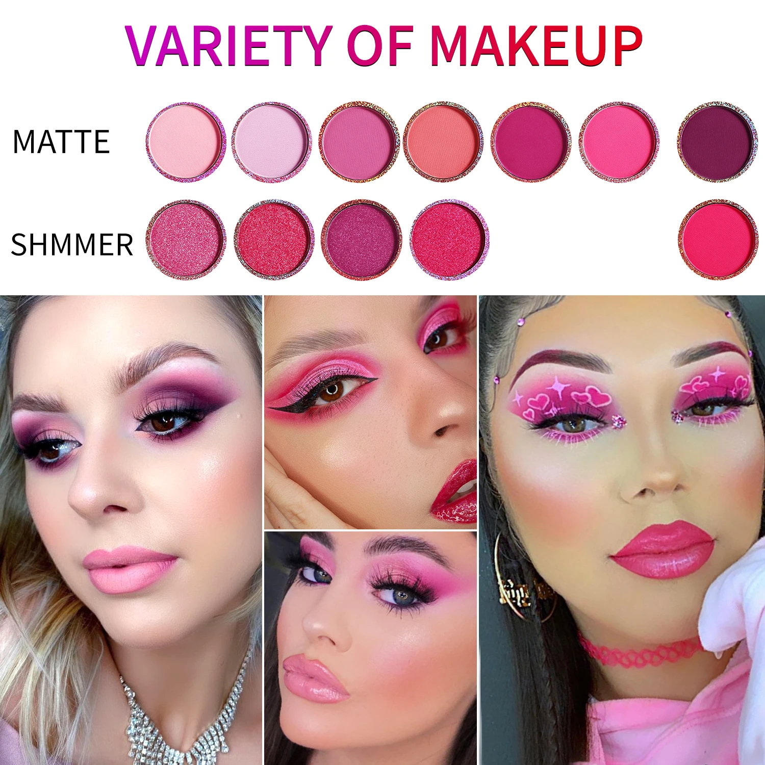 DE\'LANCI Red Pink Peach Eyeshadow Palette High-Pigment Peach Makeup Set for Girl Women Bright Matte Shimmer For Eye Cosmetics