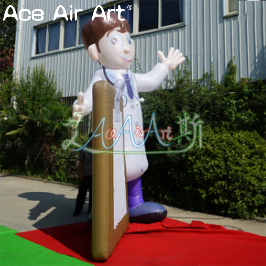 3m H Customized Top Quality Inflatable Doctor Model with Record Book Pop Up Cartoon for Outdoor Events or Hospital Advertising