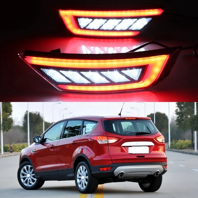 

1 Pair Car styling LED Rear Bumper Driving Lights DRL high intensity LED Reversing lights Brake Lamp 12V for Ford EcoSport 2018