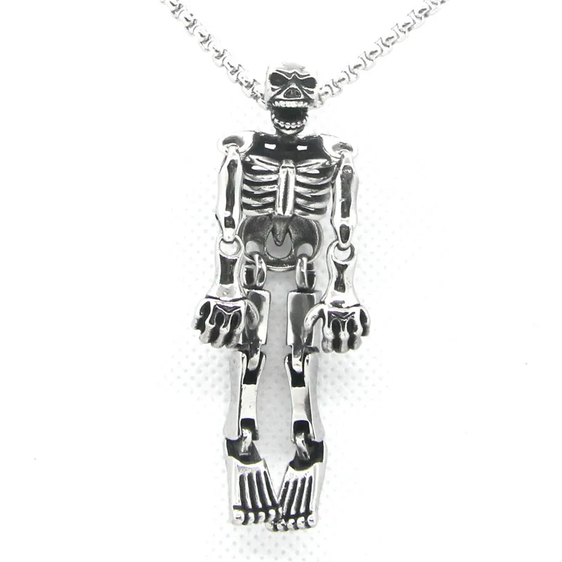 

Newest Support Dropship Flexible Skeleton Body Pendant 316L Stainless Steel Biker Pendant