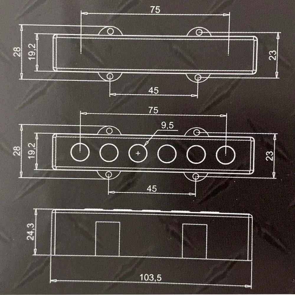 A Set Artec 6 String J-Bass Closed pickup （JOC6-95）