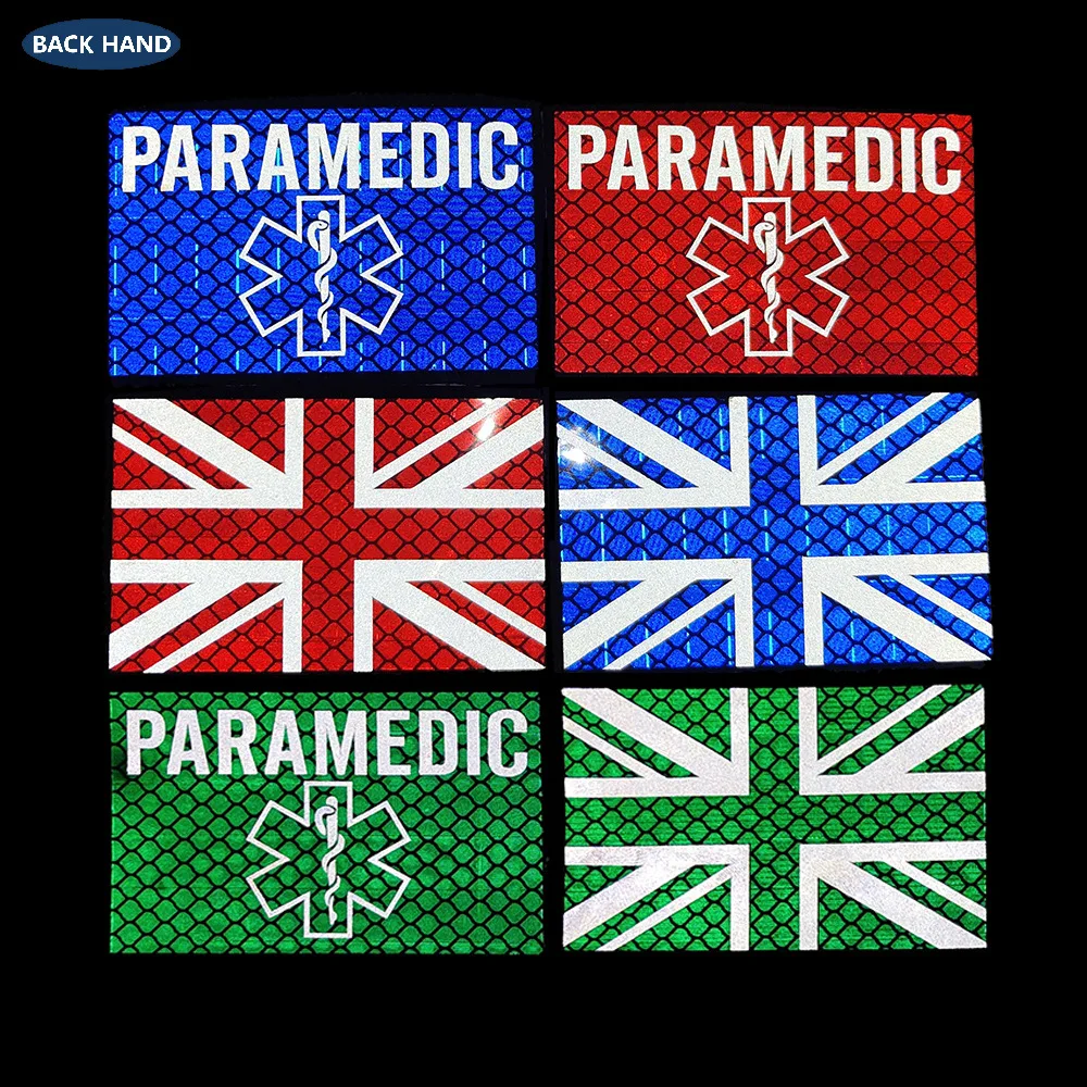 PARAMEDIC POLICE MEDIC EMT ECA Reflective IR Tactical Military Patches Emergency Rescue FIRST AID DOCTOR NURSE Applique