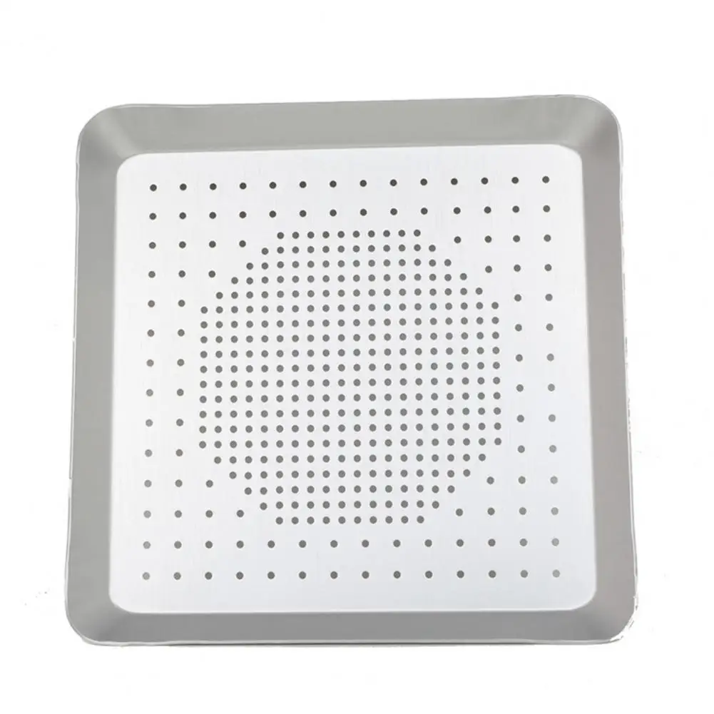 8/9/10/12/15 16 Inch Pizza Pan Baking Dishes Square Non-Stick Aluminium Alloy Punching Mesh Pizza Baking Pan Tray Kitchen Tool