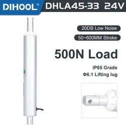 Linear Actuator For Lift Up Table Legs Low Noise With Remote Control Electric Pushrod DC24V 50mm 600mm Stroke 500N Thrust 50KG