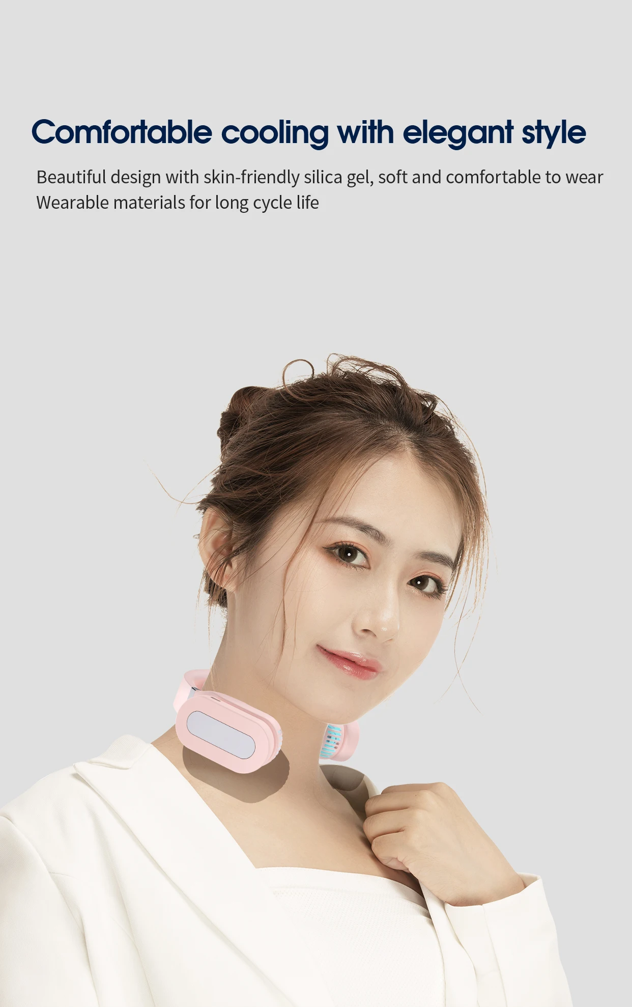 คอพัดลม Bladeless พัดลมกีฬาขี้เกียจแขวน Air Cooling และเครื่องทำความร้อนอุ่นสำหรับเดินทางกลางแจ้ง Summer USB แบตเตอรี่ชาร์จ FS63