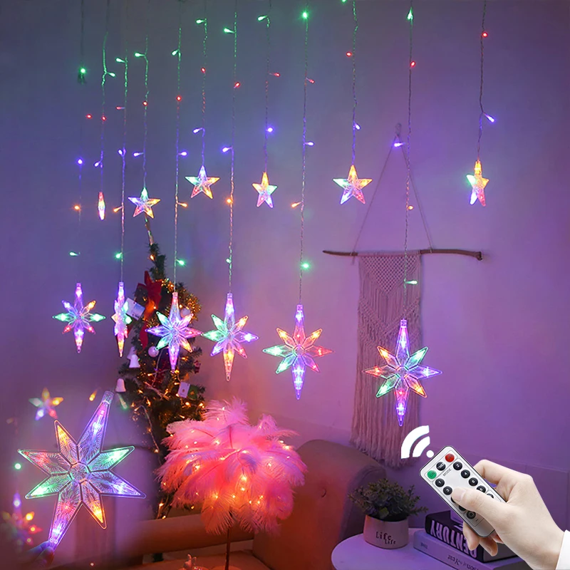 

Christmas Lights Outdoor Curtain Icicle Fairy Garland String Lights 2.5M For 2022 New Year Wedding Party Holiday Home Decoration