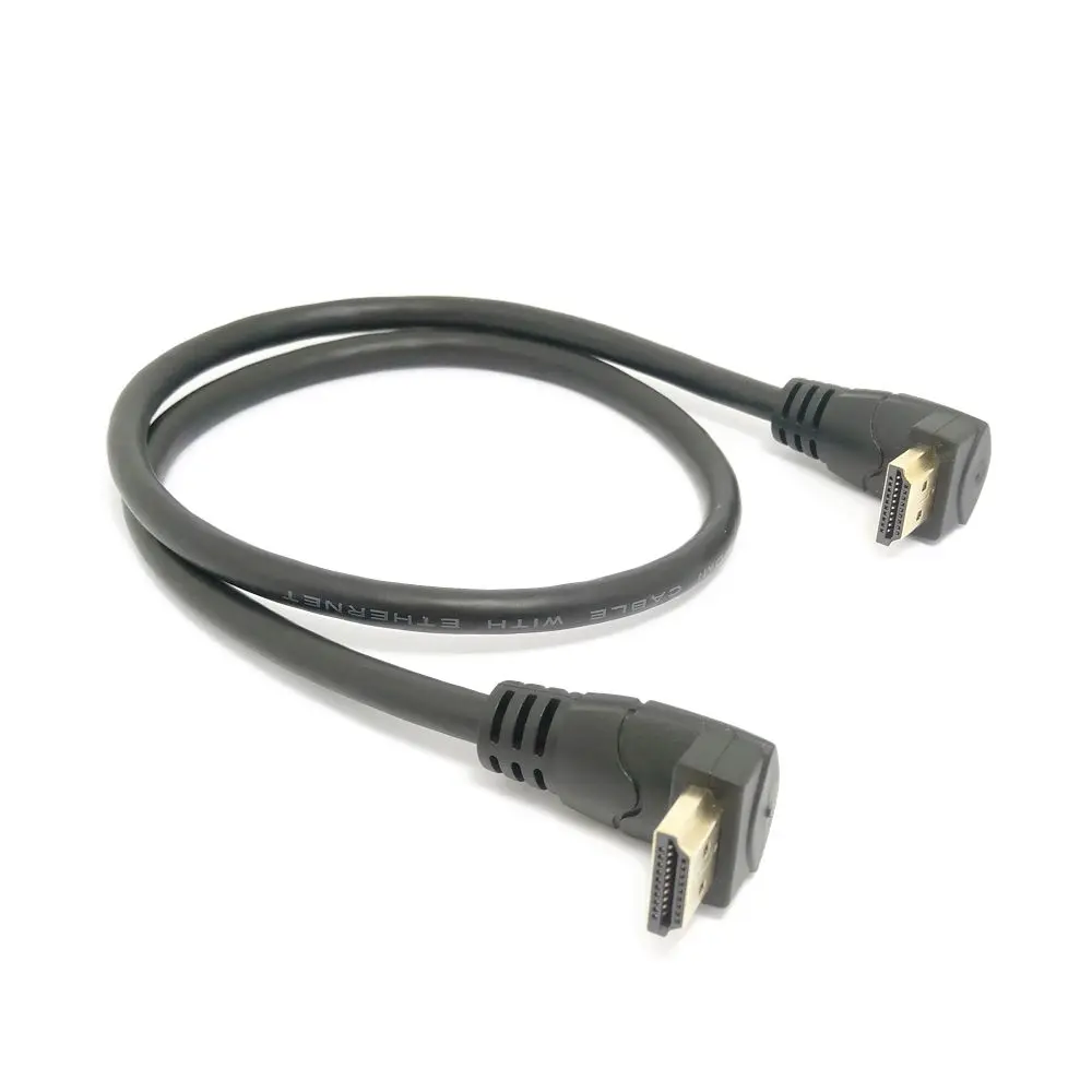 HDMI-compatible 2.0 4K 3D Dual Up Angled 90 Degree HDMI-compatible Male to Male HDTV Cable for DVD PS3 PC 30cm/60cm/180cm