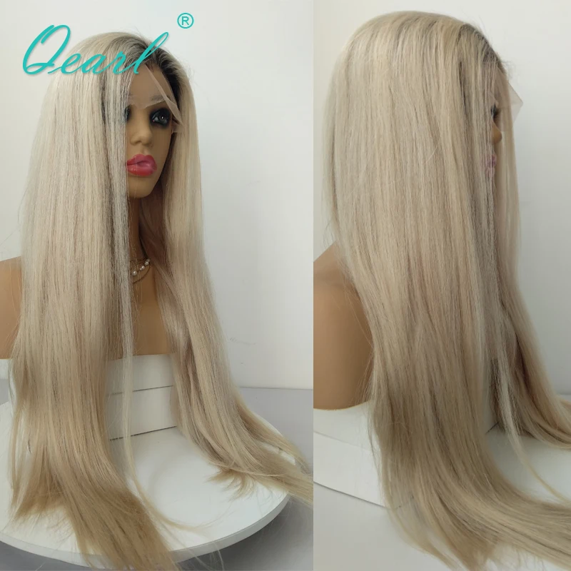 Full Lace Wigs for Women Human Hair Ash Platinum Blonde 60# Lace Frontal Wigs Straight HD Lace Front Wig Pre plucked 180% Qearl image 5
