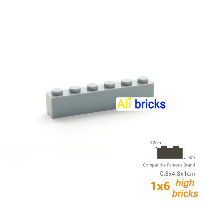 10pcs DIY Building Blocks Thick Figures Bricks 1x6 Dots Educational Creative Size Compatible With 3009 Plastic Toys for Children