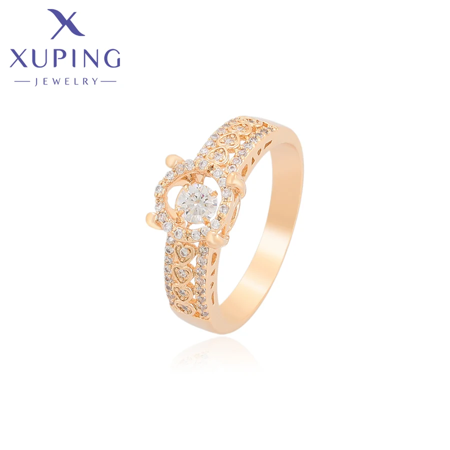 Xuping Jewelry Fashion Stone New Arrival Copper Alloy Gold Color Simple Ring for Women Wedding Gifts A00887254