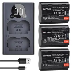 3 sztuk NP-W235 NP W235 2280 mAh akumulator litowo-jonowy + podwójna ładowarka USB LCD z portem typu C dla FujifilmX-T4, GFX 100S