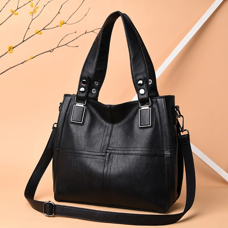 Imagem -03 - Bolsa de Couro Feminina Luxuosa Bolsa Crossbody de Marca para Mulheres Nova Bolsa Casual de Ombro para Senhoras Bolsa Tote de Designer 2023 de Alta Qualidade