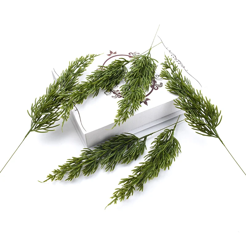 5 Stück grüne Kiefern-Weihnachtsblätter, Dekorationen für Zuhause, Kunststoffvasen für Hochzeit, dekorative Blumenkränze, DIY-Kunstpflanzen – Detail 13