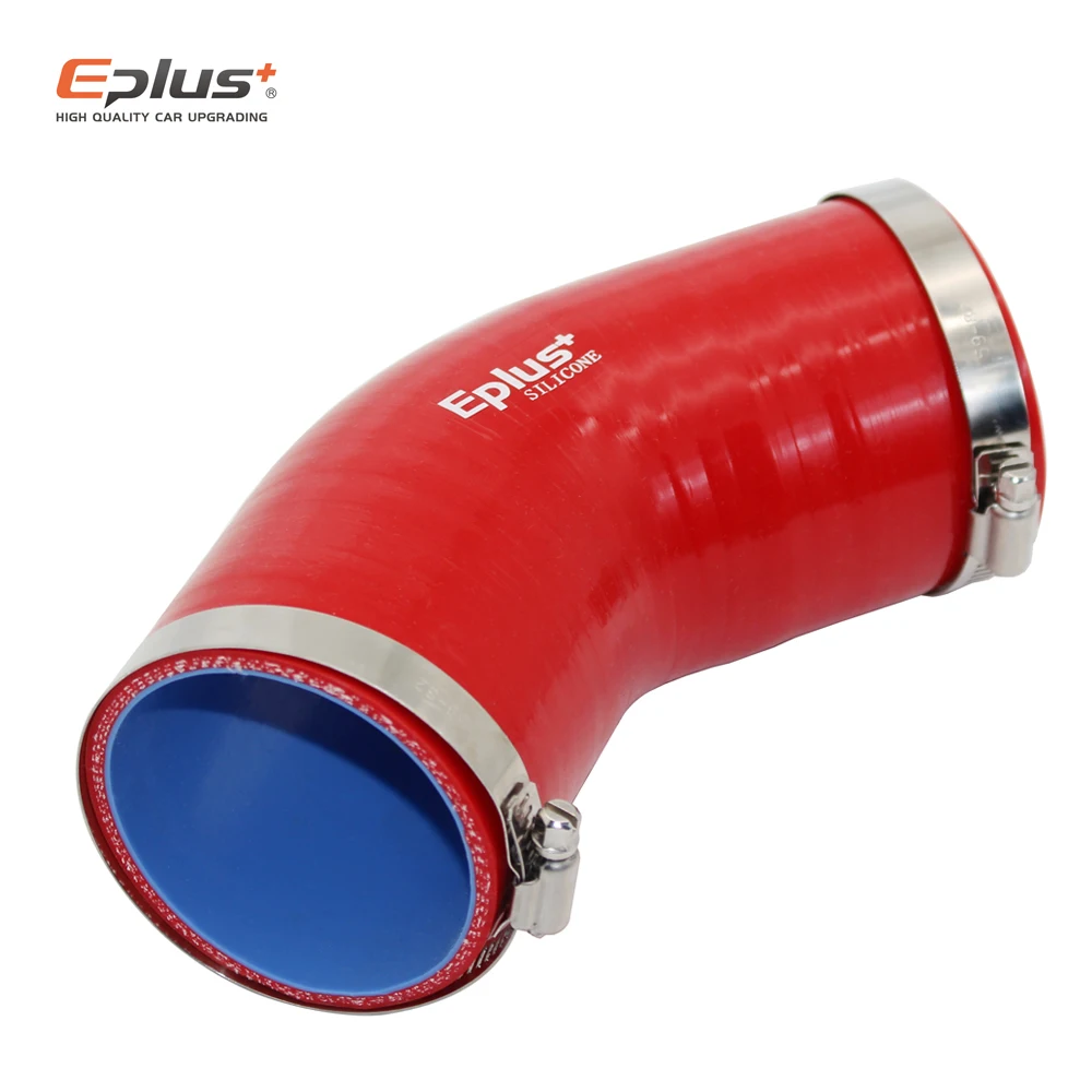 EPLUS Universal Silicone Tubing Hose Connector Intercooler Turbo Intake Pipe Coupler Hose 45 Degrees Multiple Sizes Red