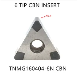 Tnmg 160404   Inserto CBN solido tnga 160404   Lama per utensile per tornitura esterna PCBN Materiale metallico duro Lavorazione dell'acciaio Utensile noioso CNC