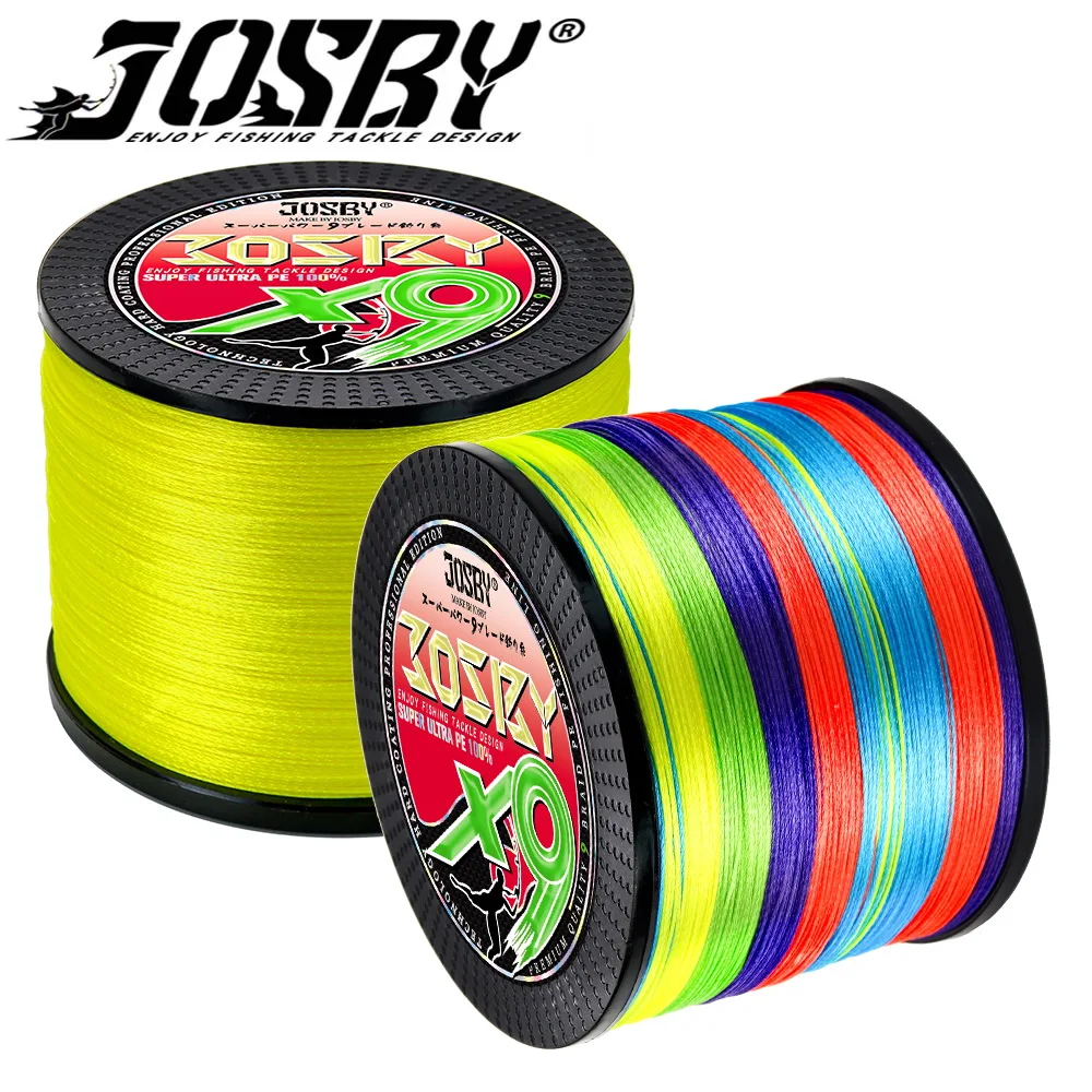 JOSBY 9 Strands Fishing Line Super Strong1000M 500M 300M 100M  X9 PE Braided Fishing Lines High Strength Sea Fishing