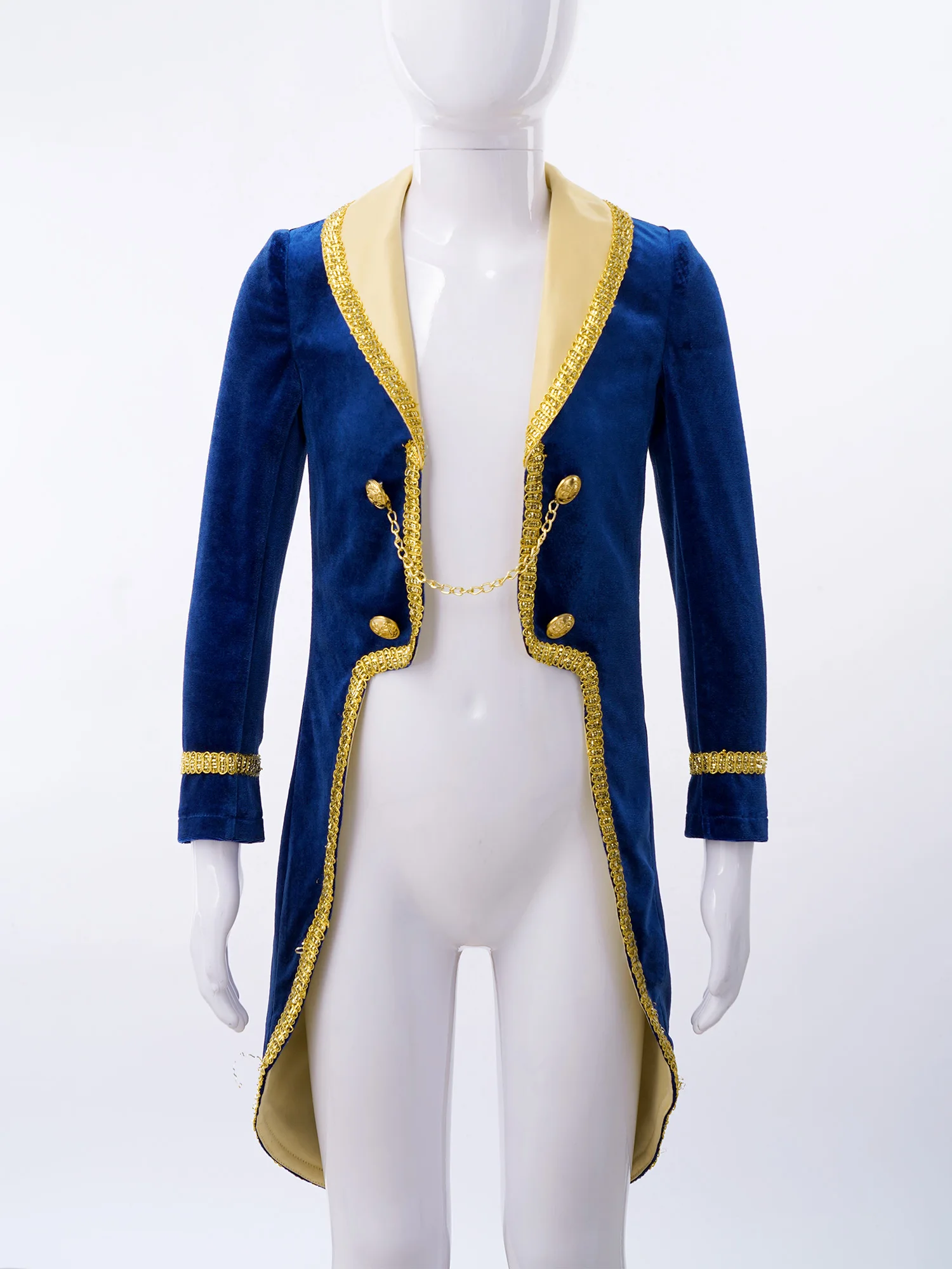 Kids Boys Prince Tailcoat Vintage Royal Court Prince Halloween Cosplay Dress Up Theme Party Costume Long Sleeves Tuxedo Jacket