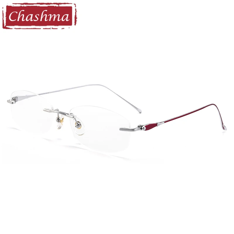 

Chashma Prescription Glasses Rimless Eyewear Pure Titanium Light Fashion Elegant Frameless Spectacle Eyeglasses Frames for Women
