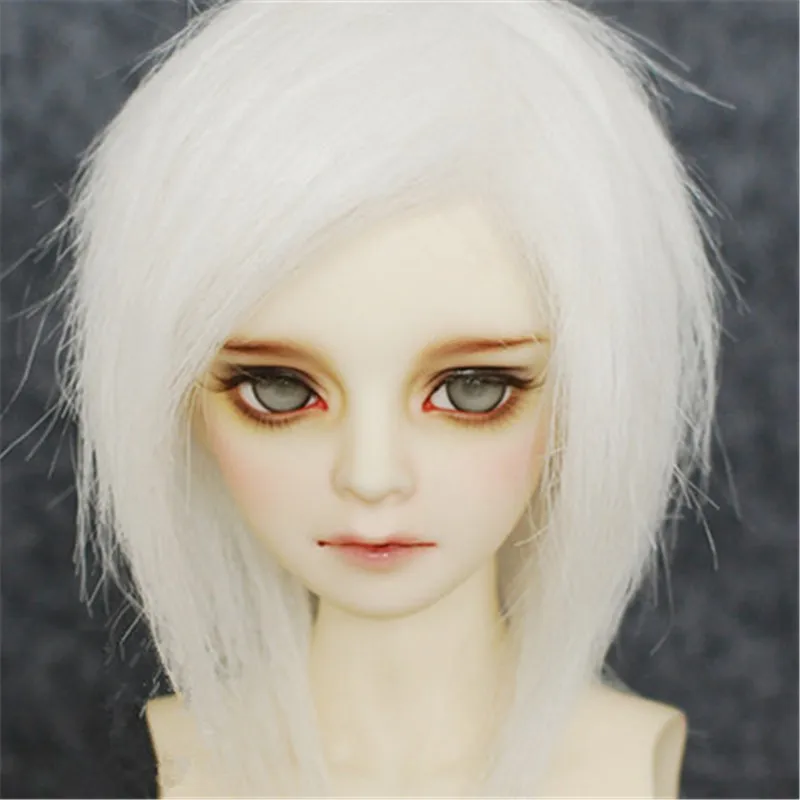 BJD Doll Wigs are suitable for 1/31/41/61/81/12 stylish versatile white personality short hair hair wig mohair imitation hair