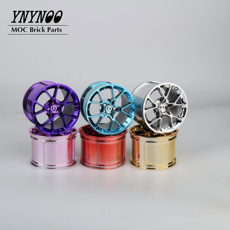 4PCS/lot High-Tech Building Blocks Plating Wheel Hub Tyres Bricks Parts 37383 23799 Compatible for 42056 42083 Bugatti Car Model