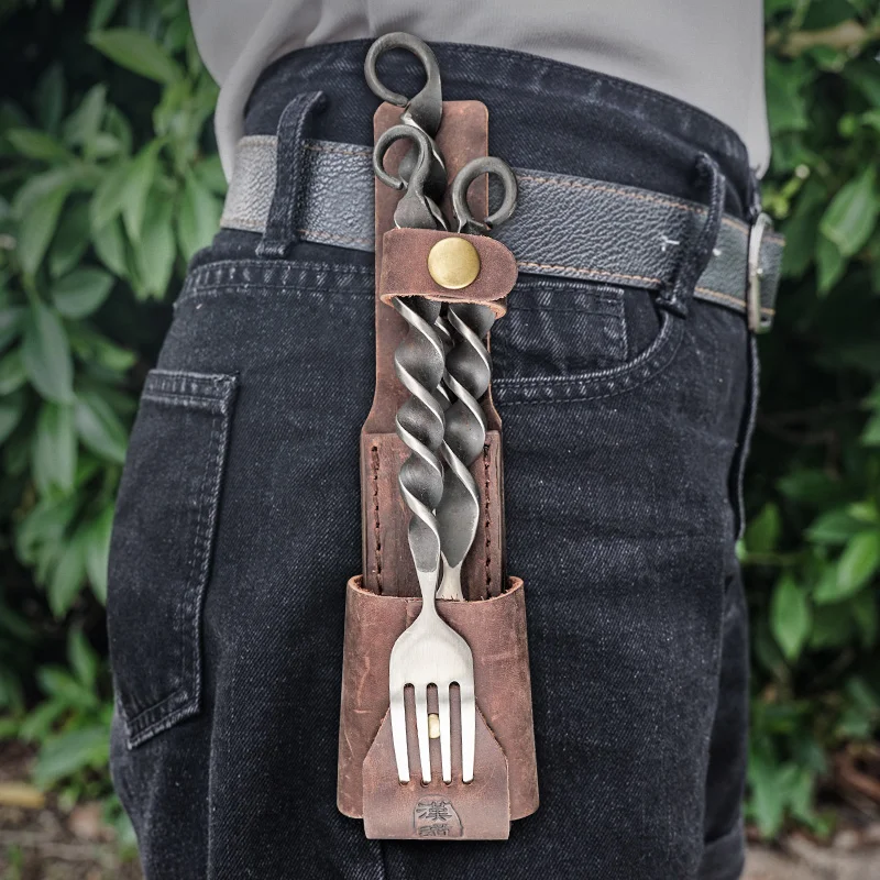 HX Outdoors-Conjuntos de Louça de Jantar em Aço Inoxidável, Garfos, Faca e Colher, 440C, 3Pcs Set