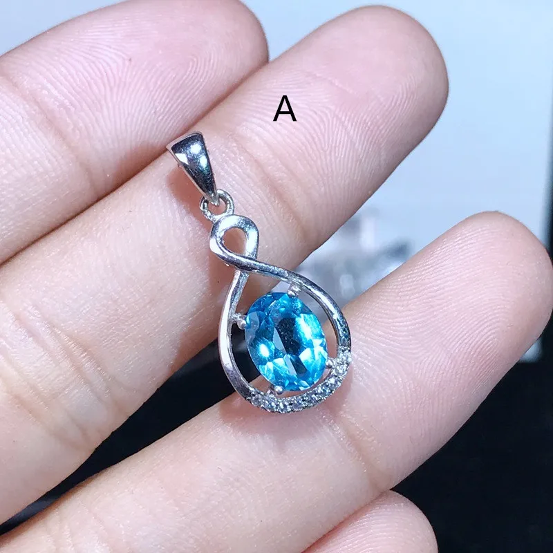 Supply 2 Carat Natural Topaz Pendant 925 Sterling Silver Inlay