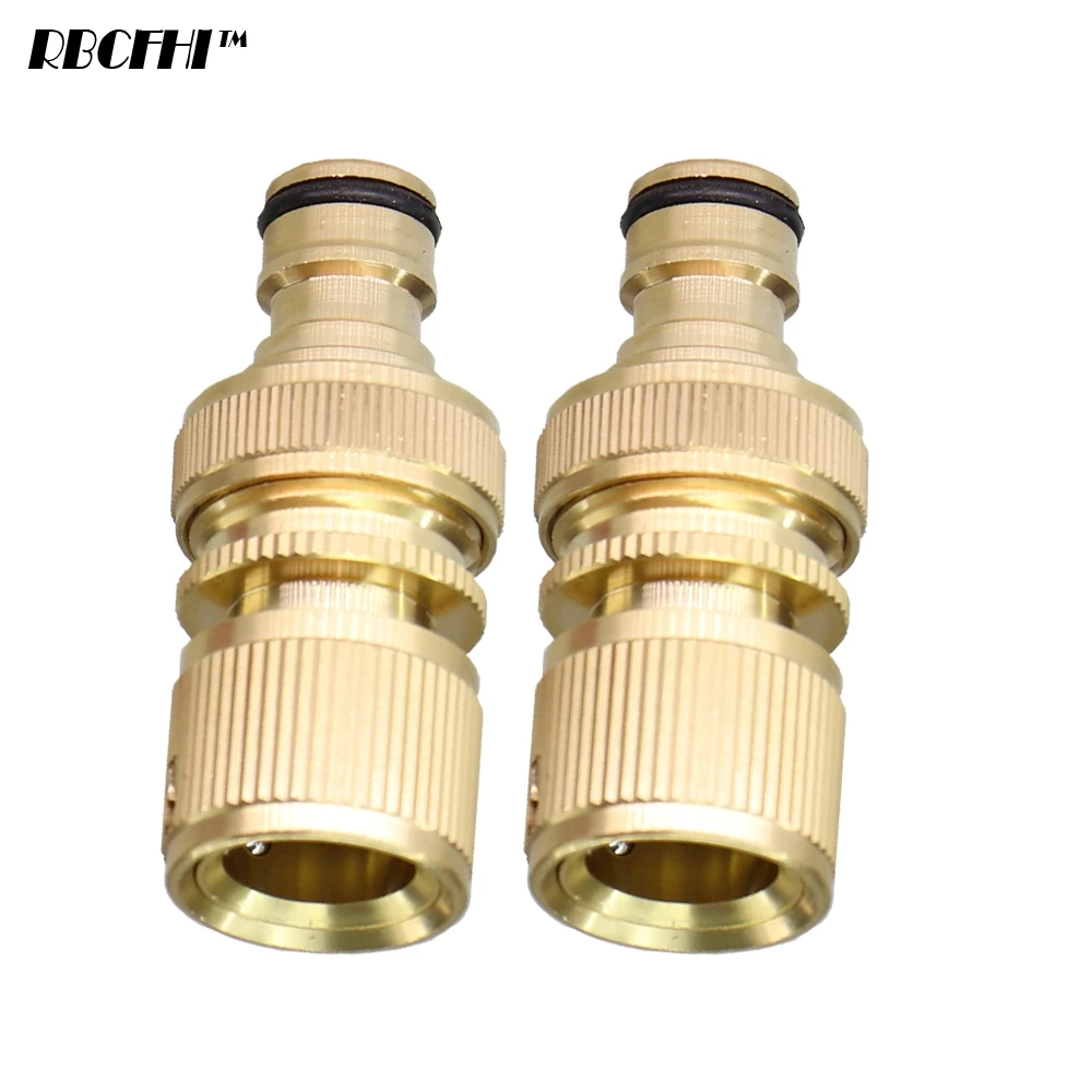 

RBCFHI GHT Solid Brass Gardening Hose Quick Connector 3/4'' Thread to 16mm Coupling Irrigation Adapters Water Tubing Fittings