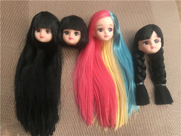 Licca Jenny Long Soft Hair Doll Heads Doll Accessories Children DIY Dressing Collection Toy Heads Licca Boy Girl Doll Body Shoes