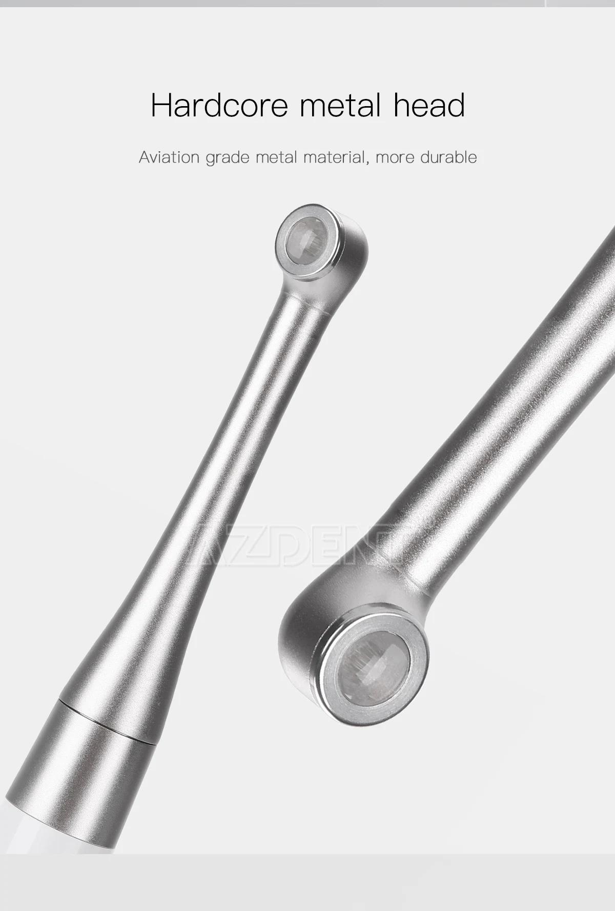 AZDENT Dental-LED-Härtungslicht, 1 Sekunde, Heilungslampe, 2 mm Harz, 1200–1400 mW/cm2, kabelloser Metallkopf, 3 Modelle einstellbar – Detail 3