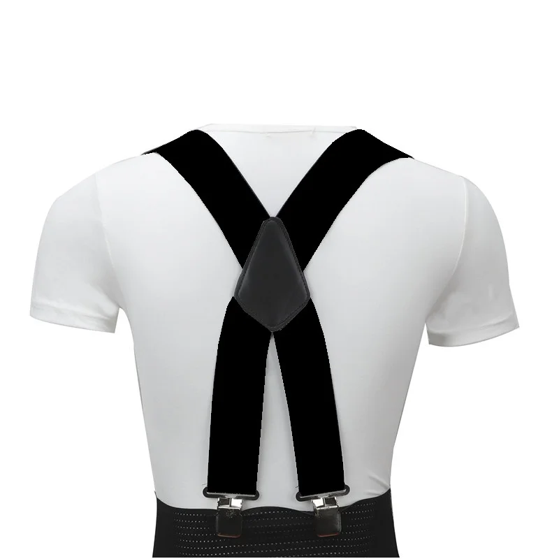 120cm Long Suspenders Plus Size Men Pants X Back  Strong Clips 5cm Width Braces With X-back Trousers Man Braces Strap