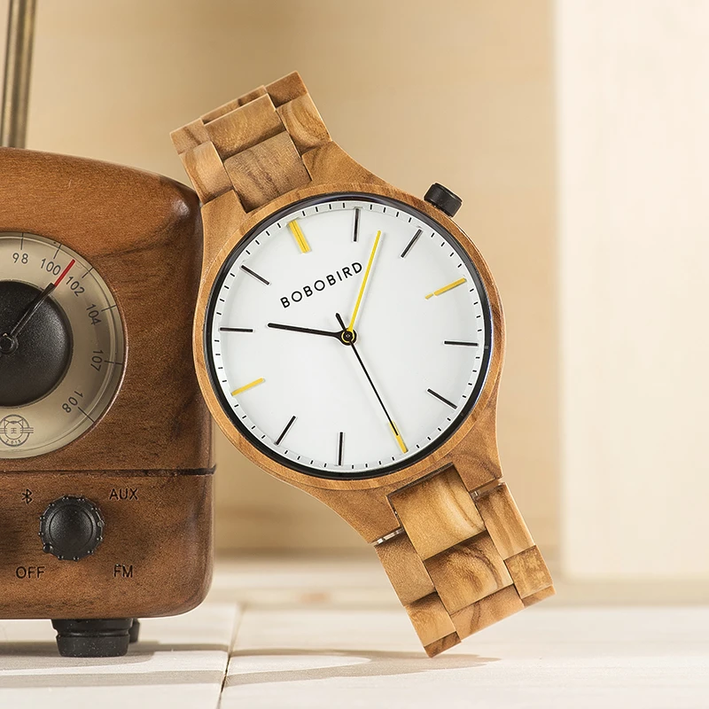 BOBO BIRD-Montre-bracelet en bois pour homme, marque de luxe supérieure, horloge masculine dans une boîte cadeau en bois, cadeaux personnalisés pour