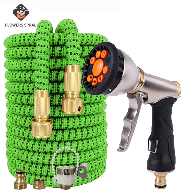 

25ft-125ft Garden Hose Water Gun Telescopic Magic Hose EU Garden Watering Hose High Pressure Car Wash Hose Spray Gun Sprayer