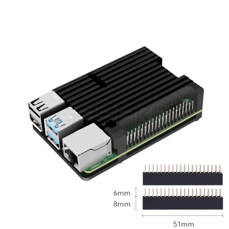 Raspberry Pi 4 4G Hợp Kim Nhôm Armor Thụ Động Làm Mát Vỏ Kim Loại Với 40 Pin Đầu Cho Raspberry Pi 4