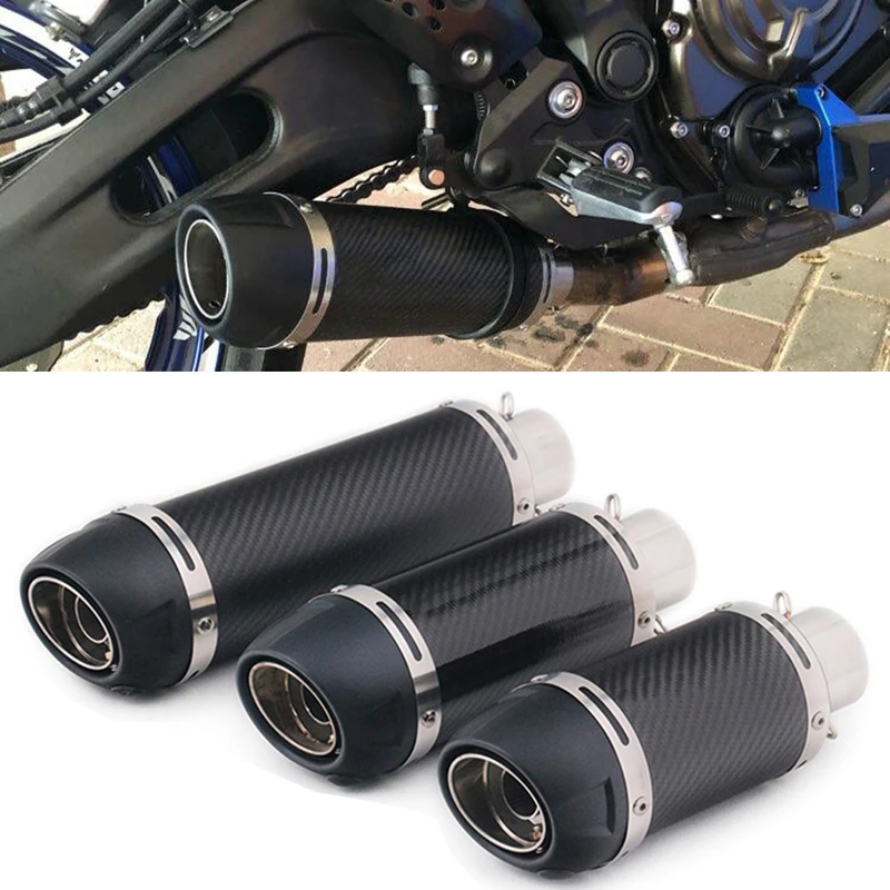 

38-51mm Carbon Fiber Universal Motorcycle Exhaust Tailpipe with DB Killer Muffler Tube Motorbike Pit Bike Escape Moto