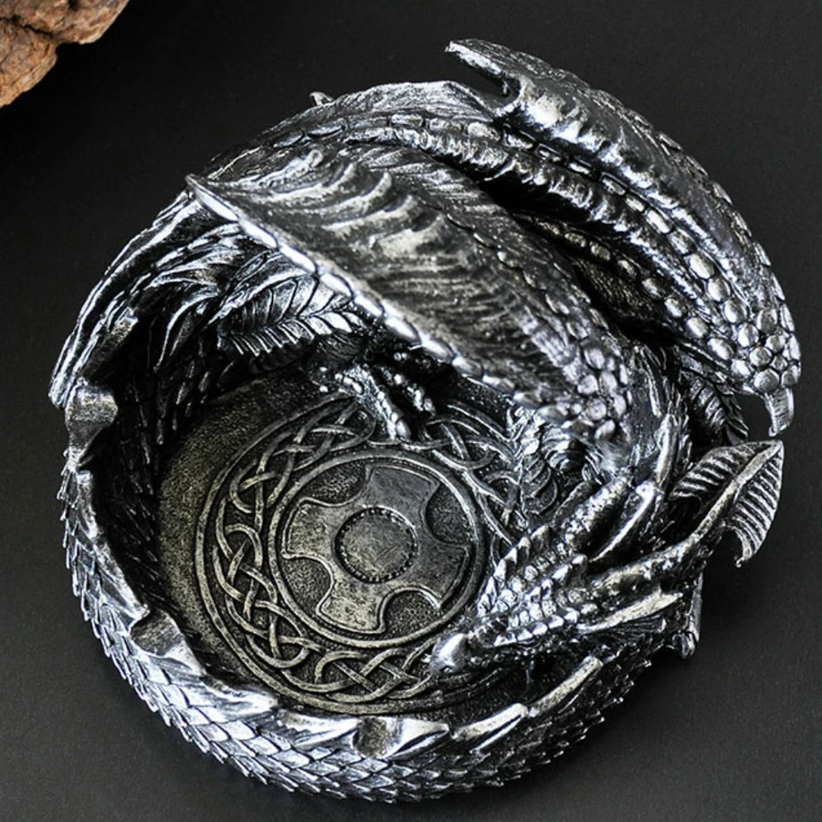 

European Retro Dragon Style Ashtray Fashion Office Ashtray Craft Home Decoration