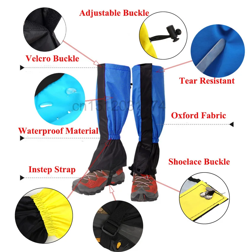 Outdoor Waterproof Leg Gaiters, Leg Covers, Hiking, Camping, Climbing, Skiing, Desert Boots, Shoes, Snow, Legs Protection